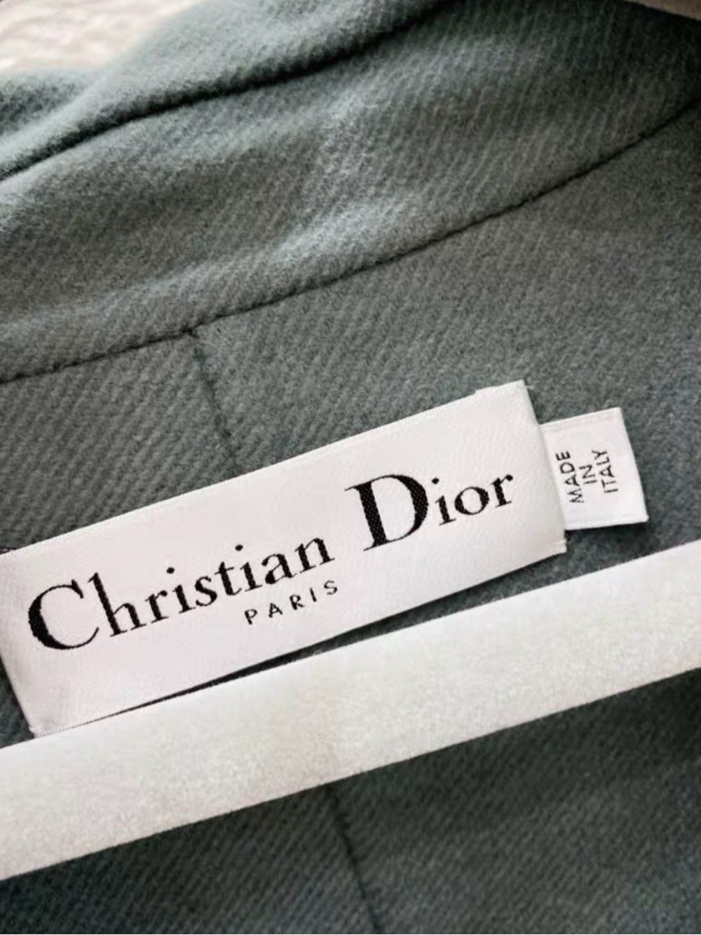 🚩steal Dior Double-Breasted Peacoat in Muted Teal - Picture 4 of 5